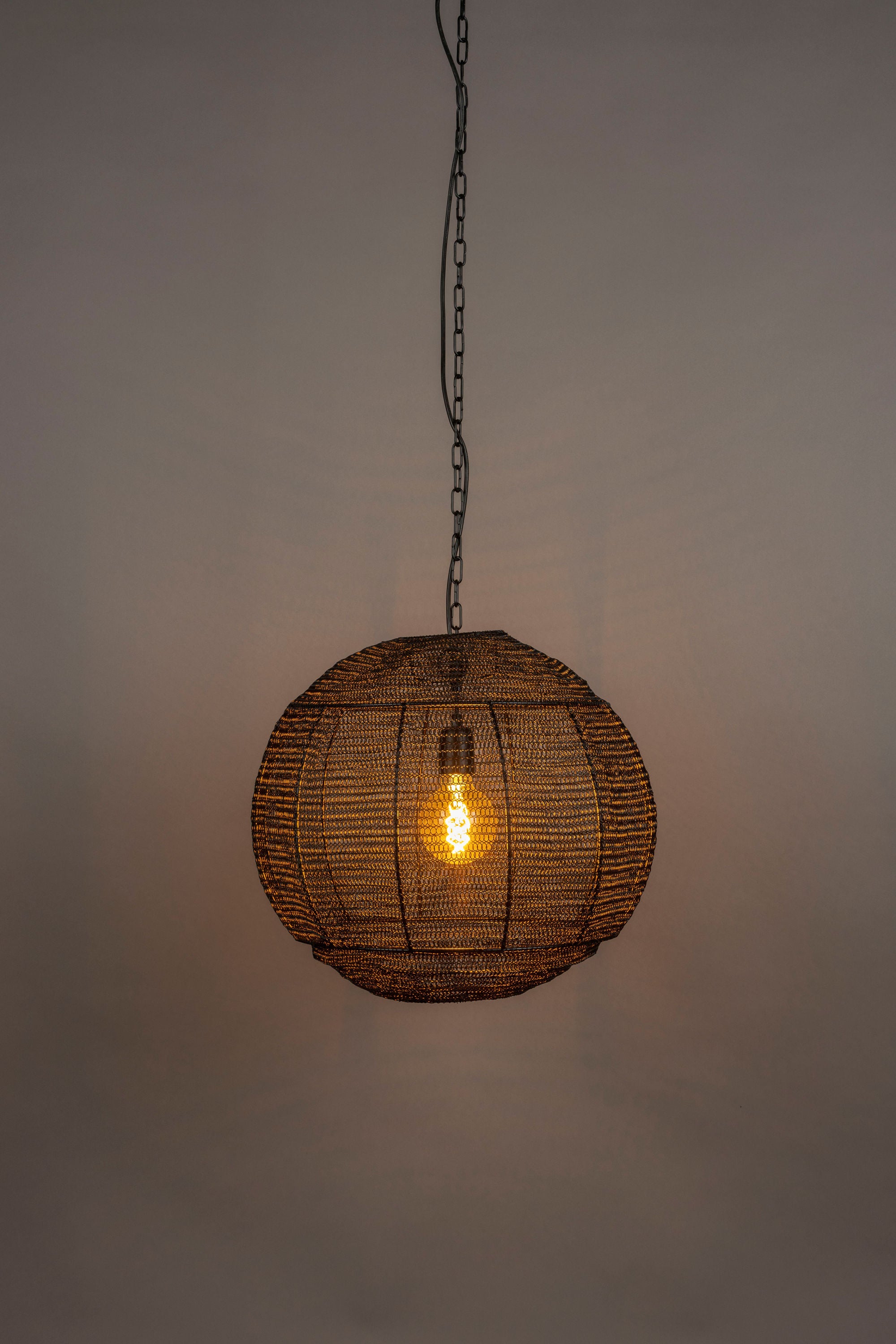 Dutchbone Meezan Black Metal Weave Pendant Light Medium